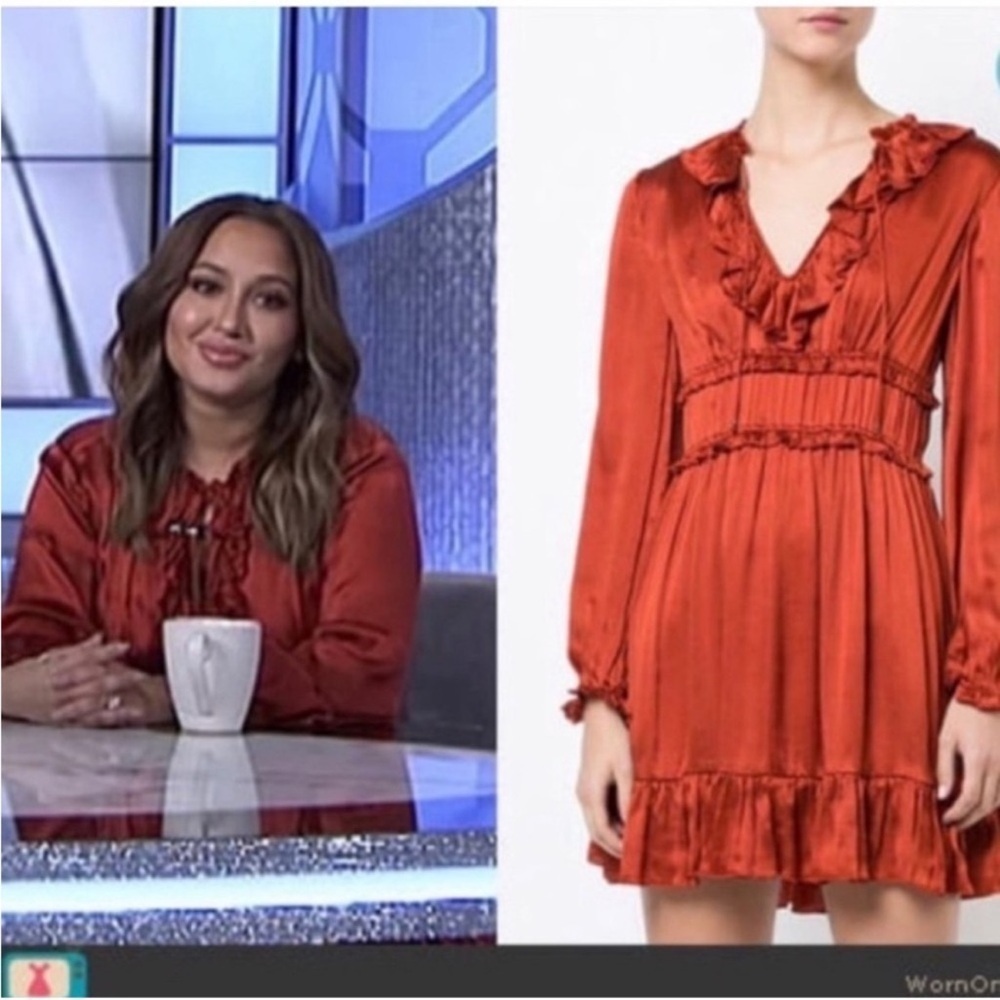 Ulla Johnson Callista Mini Dress in Rusted gold Crimson sz 4 - Picture 2 of 7